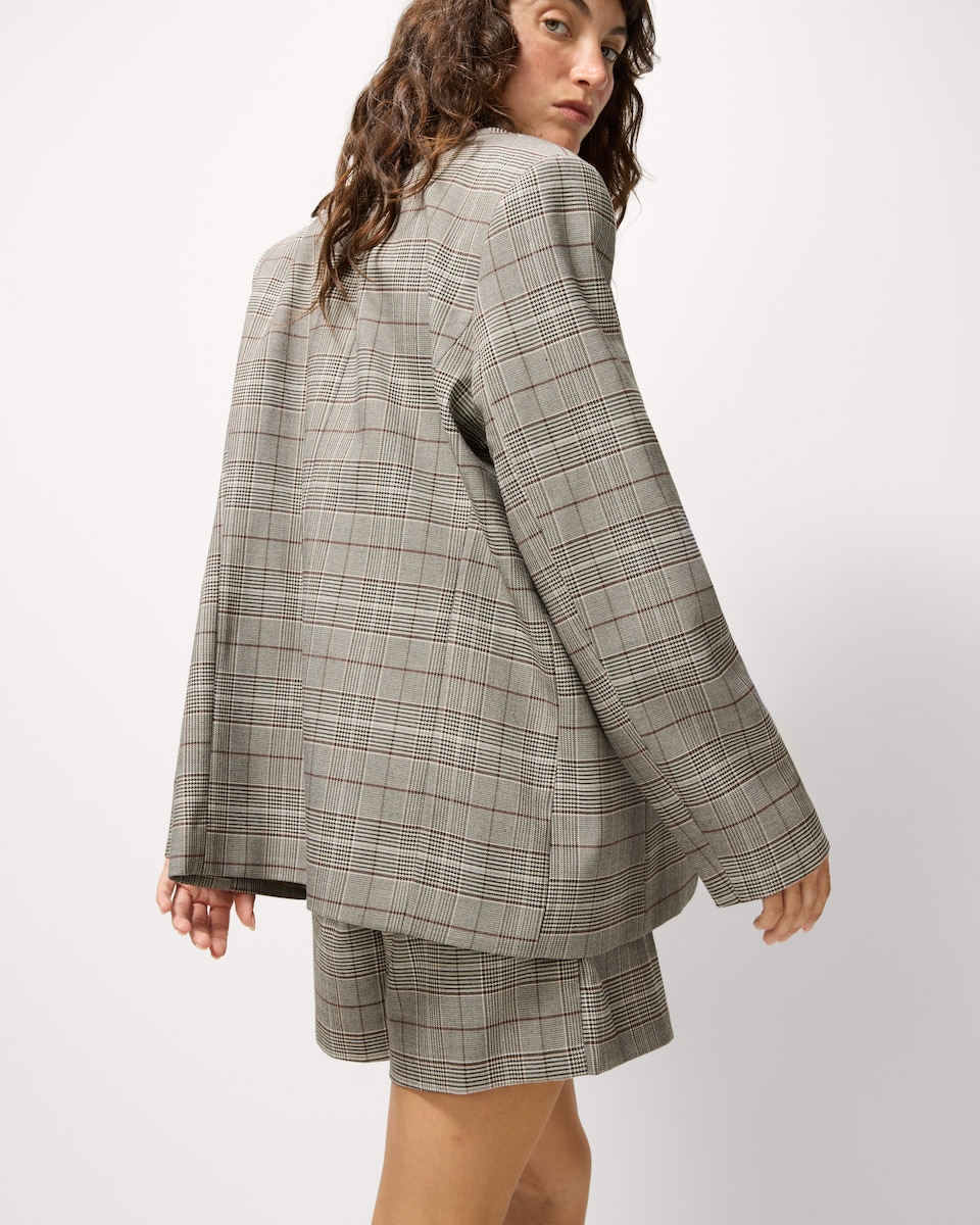 image 1 of F&F Checked Belted Co-ord Shorts in Multi Brown
