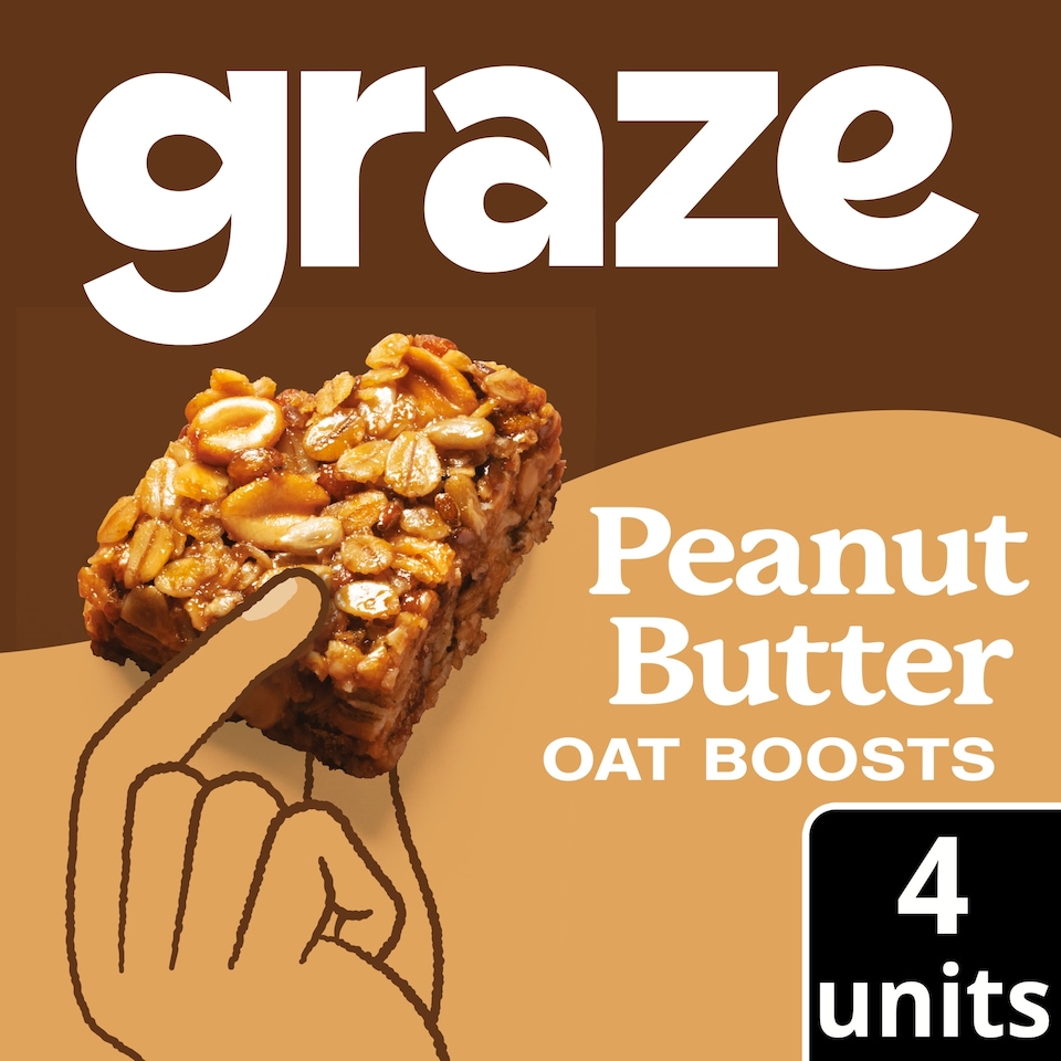 image 1 of Graze Peanut Butter Oat Boosts Flapjack Snack 4x30G