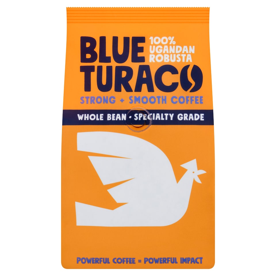 Blue Turaco Coffee Whole Bean 100% Specialty Ugandan Robusta 227g
