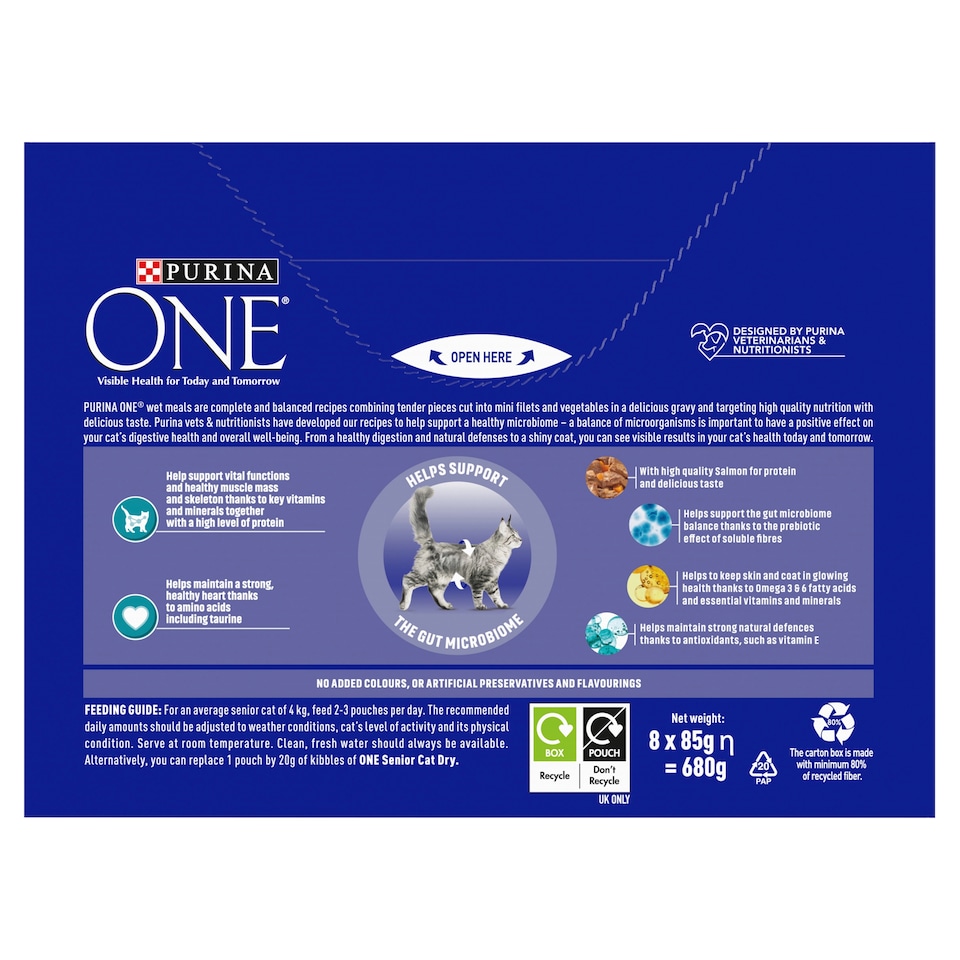 image 1 of Purina One Senior 7+ Salmon & Fish Cat Food 8X85g
