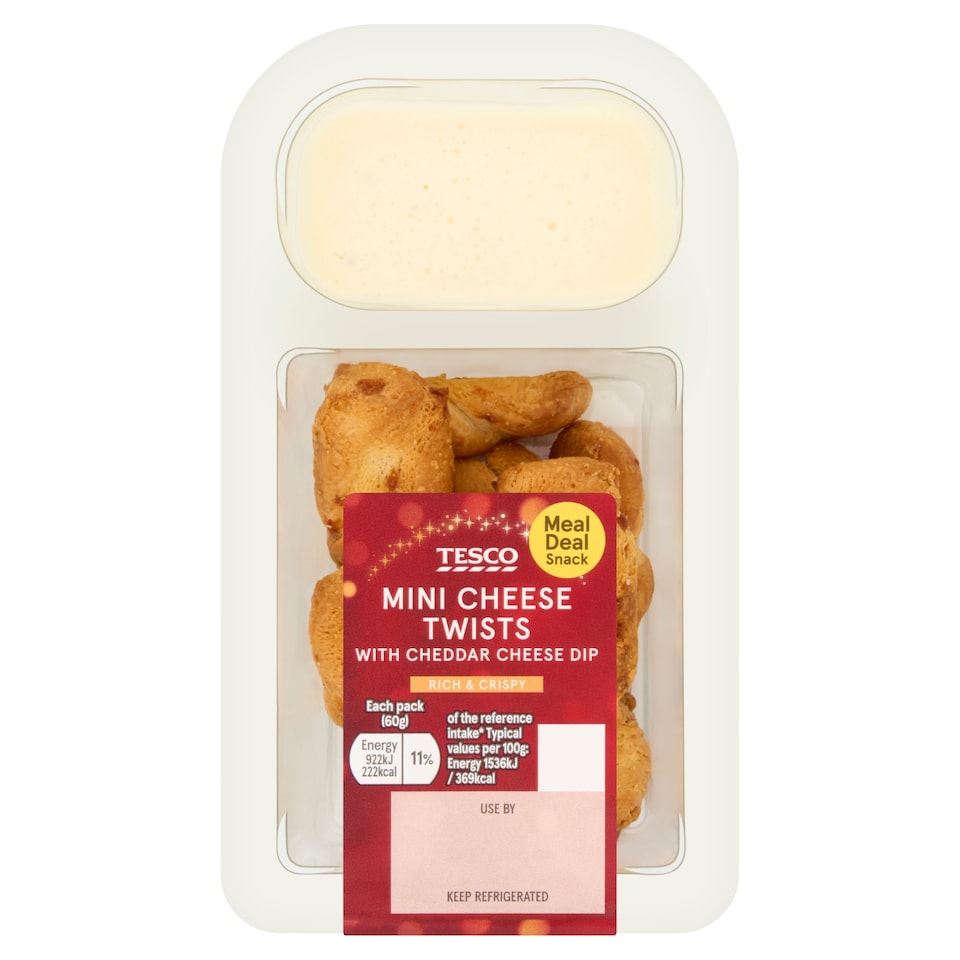 Tesco Mini Cheese Twists with Cheddar Cheese Dip 60g