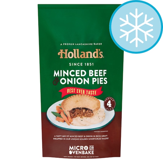 Holland' S 4 Minced Beef & Onion Pies Tesco Groceries