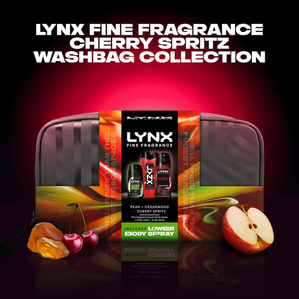 image 1 of Lynx Fine Fragrance Cherry Spritz Washbag Collection