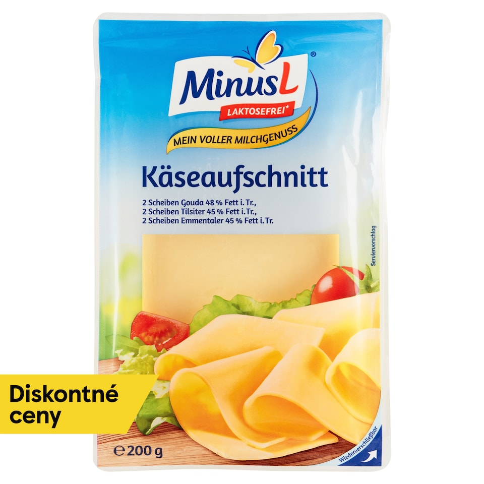 image 1 of Minus L Mixture of Ripening Full-Fat Semi-Hard Cheeses, Slices 200 g