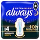 image 1 of Always Ultra Secure Night Size 4 Sanitary Towels with Wings 8 Pack