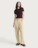 image 2 of F&F Pure Cotton Double Layer Cropped T-Shirt in Brown