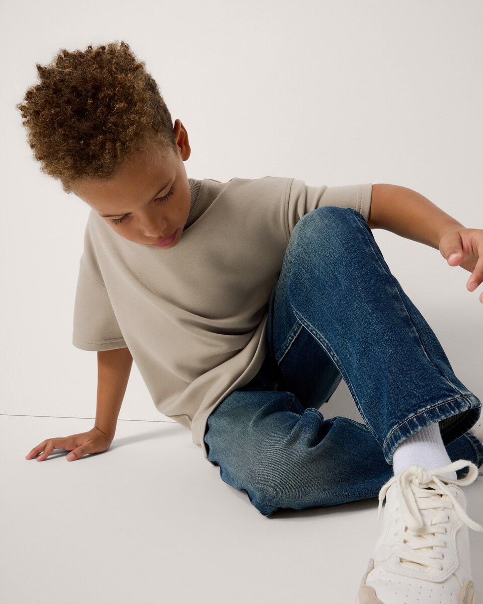 image 1 of F&F Boys Oversized T-Shirt in Tan