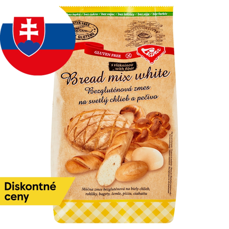Liana White Bread mix bezgluténová zmes na svetlý chlieb a pečivo 1000 g