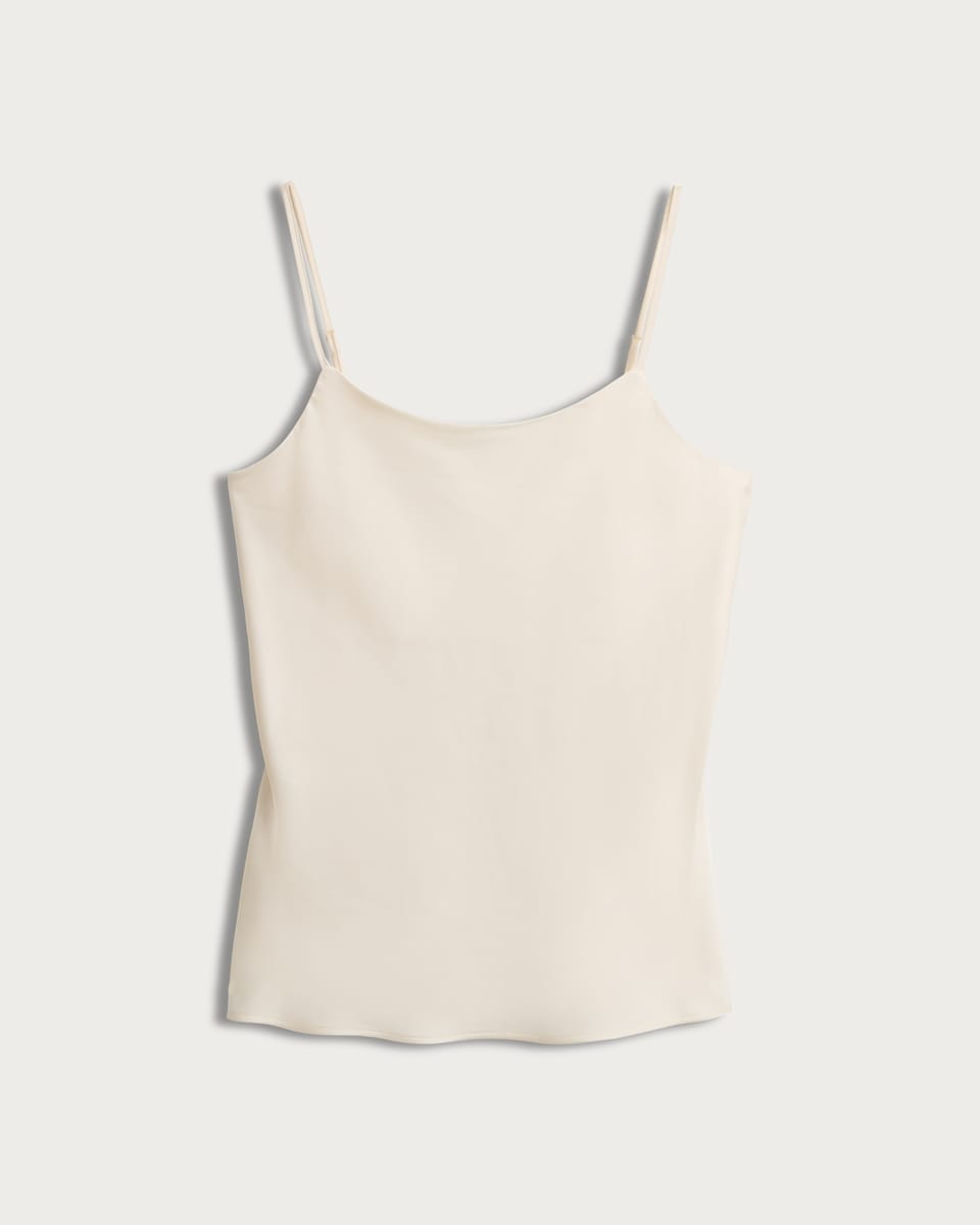 image 1 of F&F Satin Strappy Cami Top in Ivory