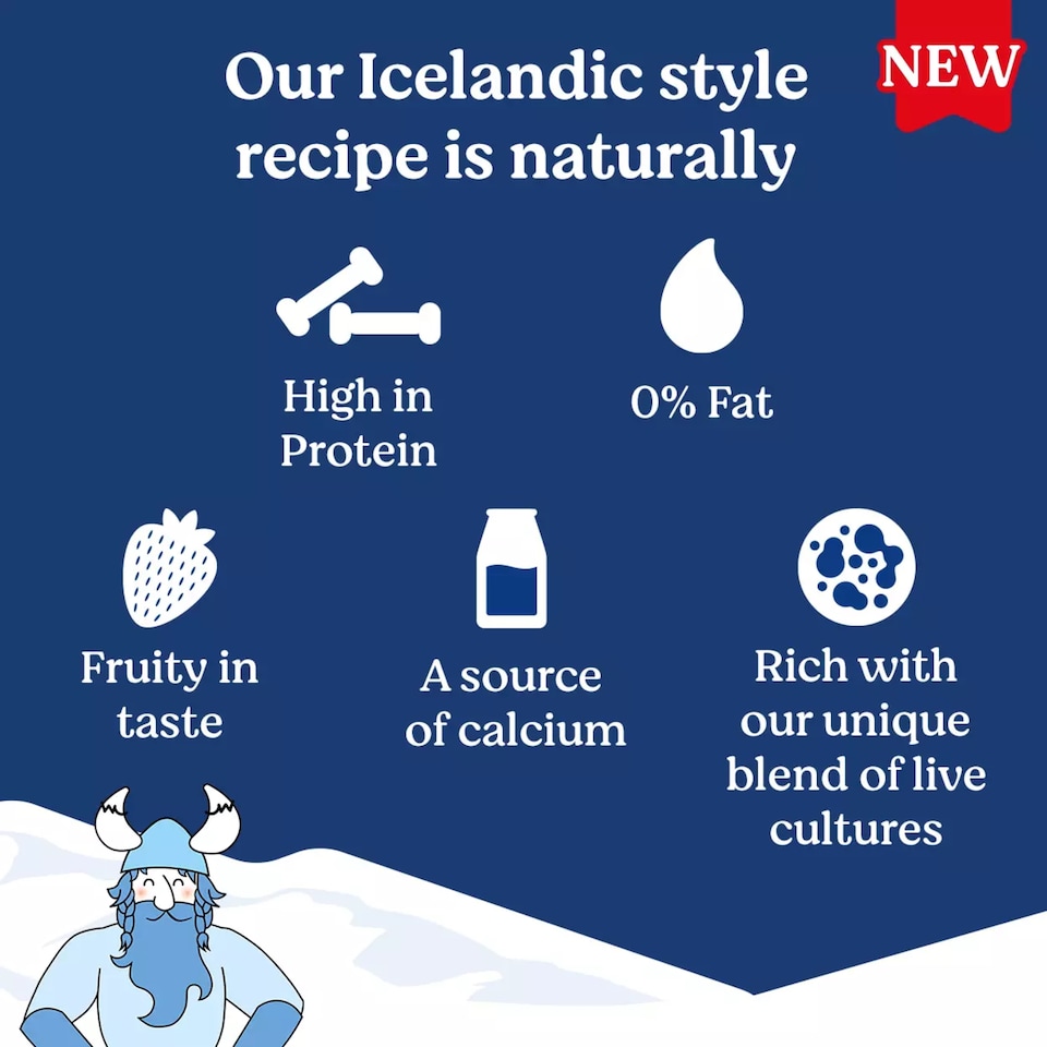image 1 of Danone Skyr High Protein 0% Fat Strawberry Yoghurt 150g