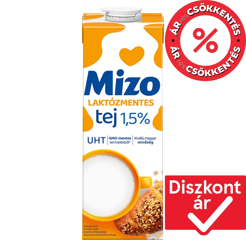 Mizo UHT zsírszegény, laktózmentes tej 1,5% 1 l