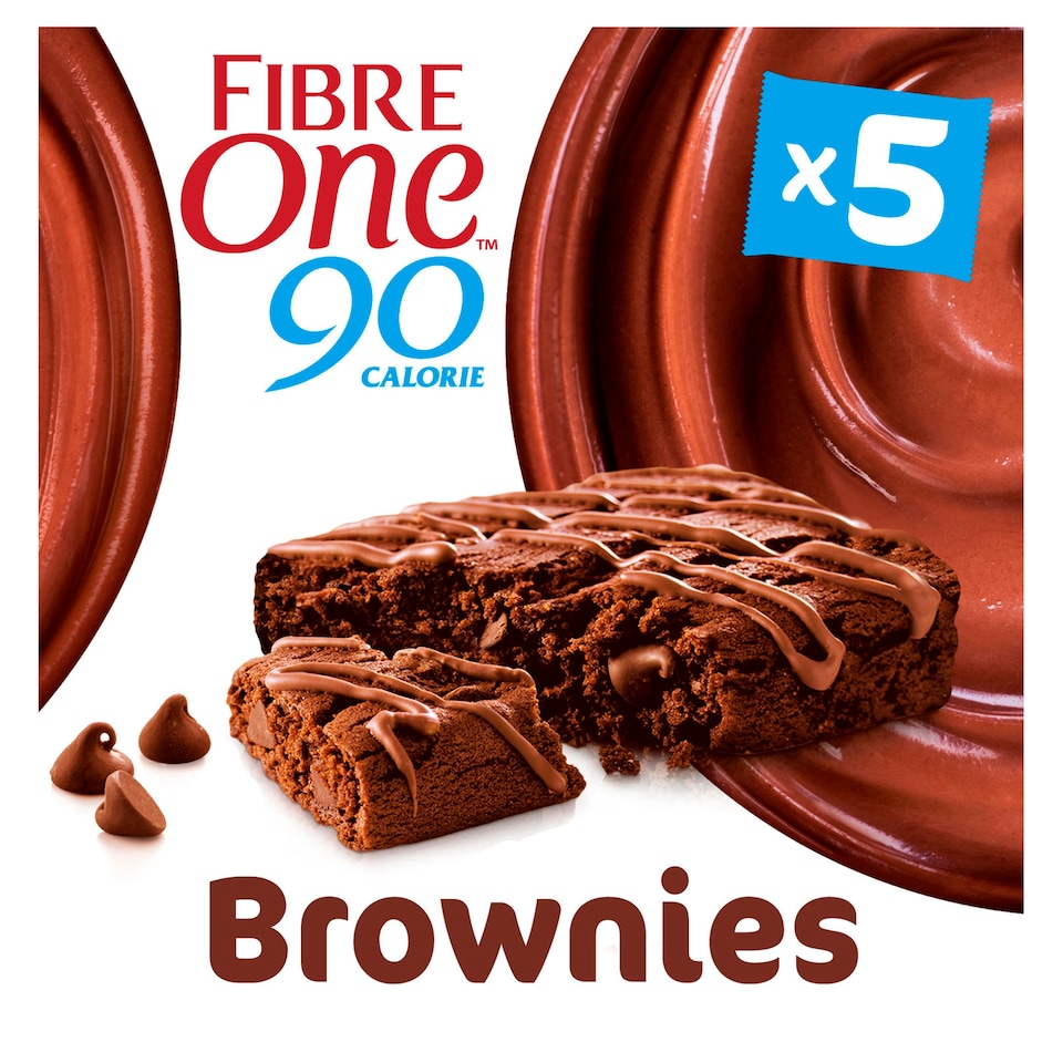 Fibre One 90 Calorie Chocolate Fudge Brownies 5 x 24g