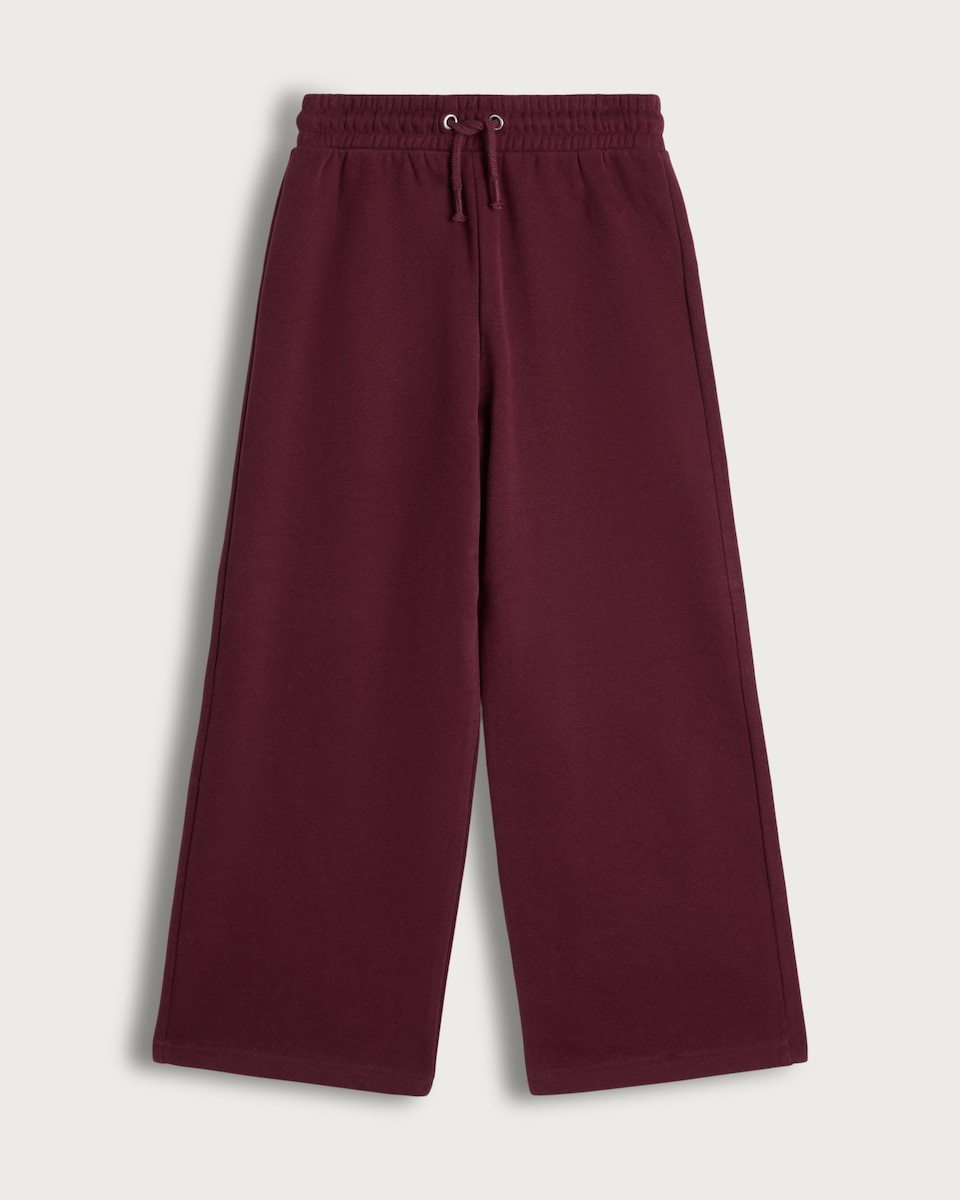 F&F Boys Cotton Rich Wide Leg Drawstring Joggers in Burgundy
