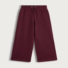 F&F Boys Cotton Rich Wide Leg Drawstring Joggers in Burgundy