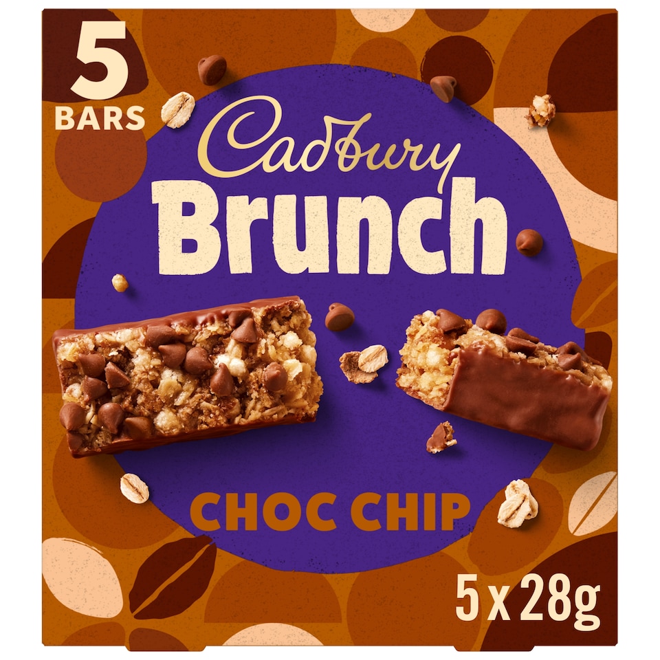 Cadbury Brunch Chocolate Chip Wholegrain Cereal Bars 5 x 28g