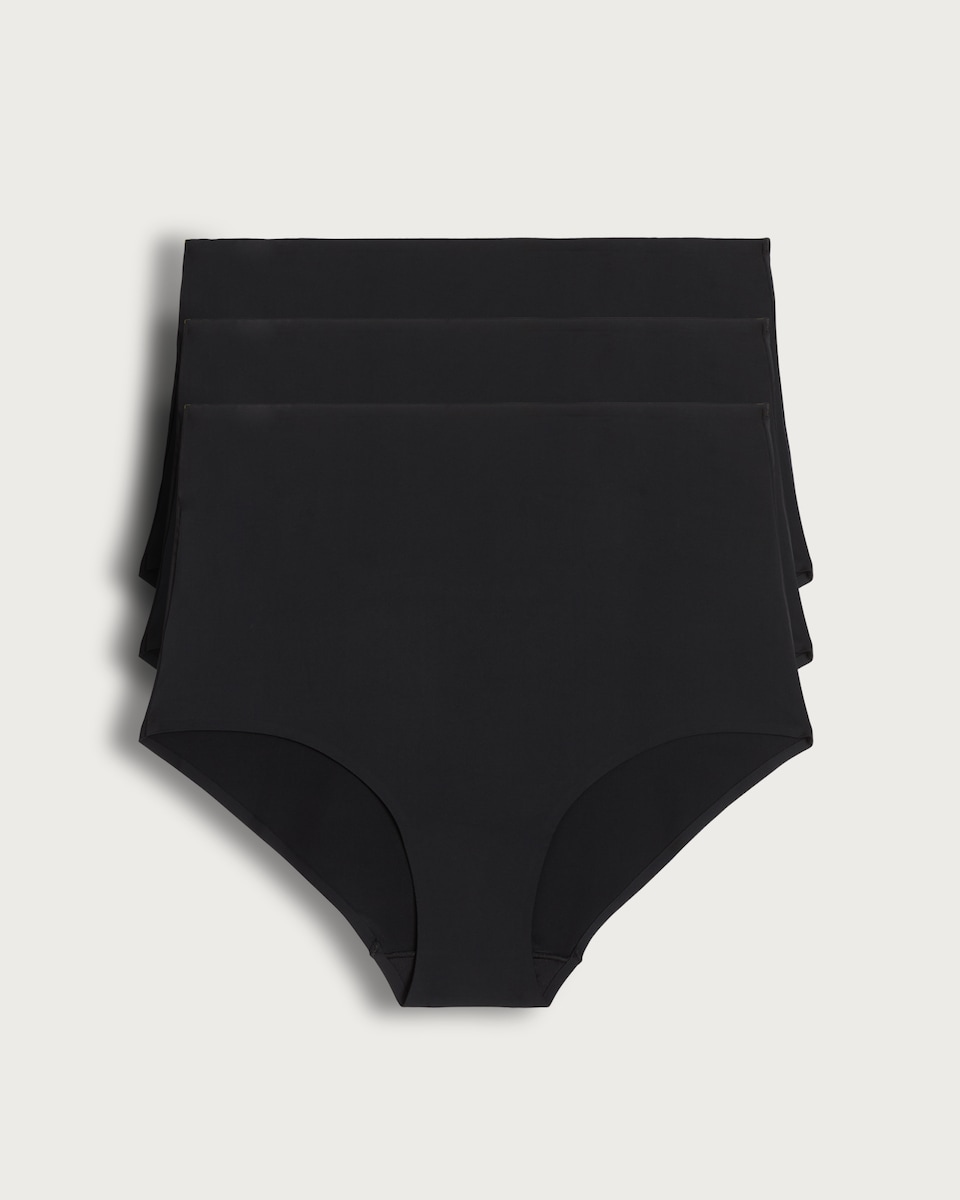 F&F 3-Pack Bonded High Waisted Knickers in Black