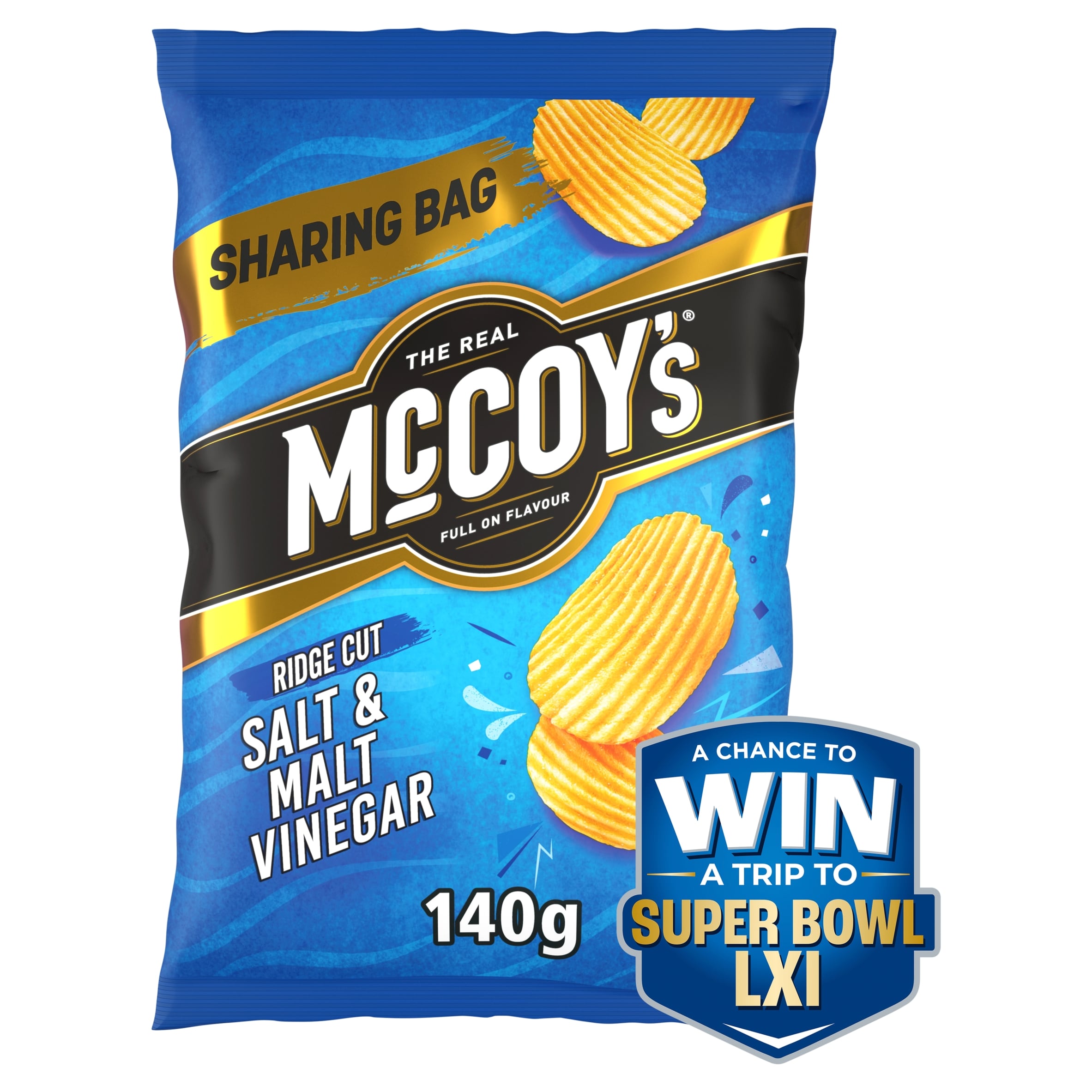 McCoy's Salt & Malt Vinegar Sharing Crisps 140g