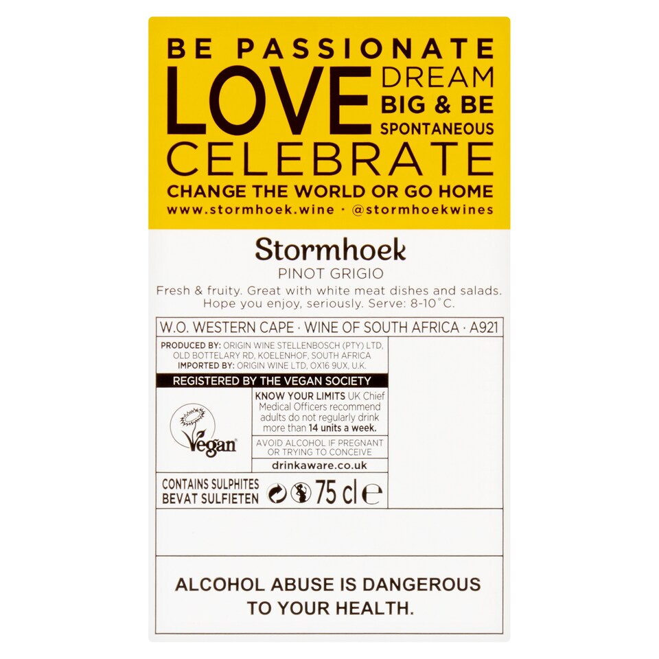 image 1 of Stormhoek Pinot Grigio 75Cl
