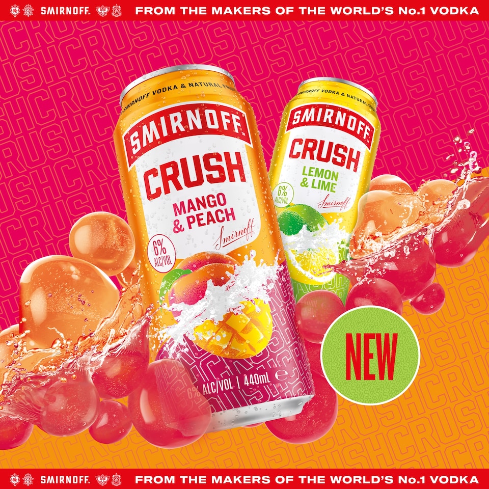image 1 of SMIRNOFF CRUSH MANGO AND PEACH CAN 440ML