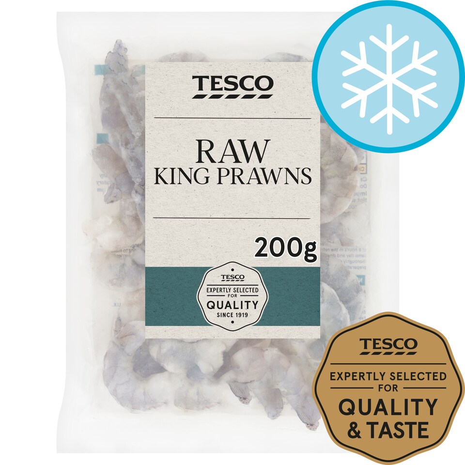 Tesco Raw & Peeled King Prawns 200G