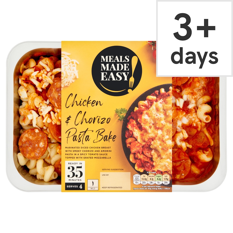 Tesco Meals Made Easy Chicken And Chorizo Pasta Bake 1Kg