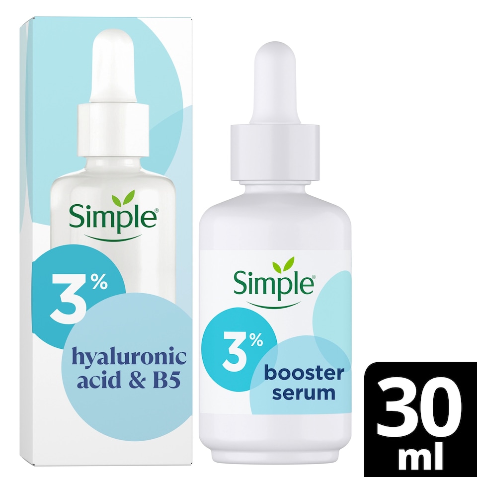 image 1 of Simple 3% Vitamin B5 & Hyaluronic Acid Booster Face Serum 30Ml