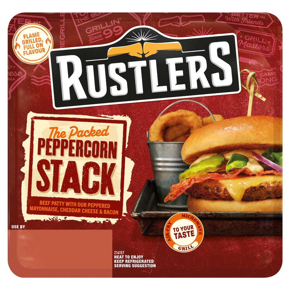Rustlers The Packed Peppercorn Stack Burger 174g