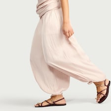 F&F Satin Tie Hem Balloon Co-ord Trousers in Pink