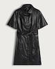 image 4 of F&F Faux Leather Belted Shirt Dress in Black