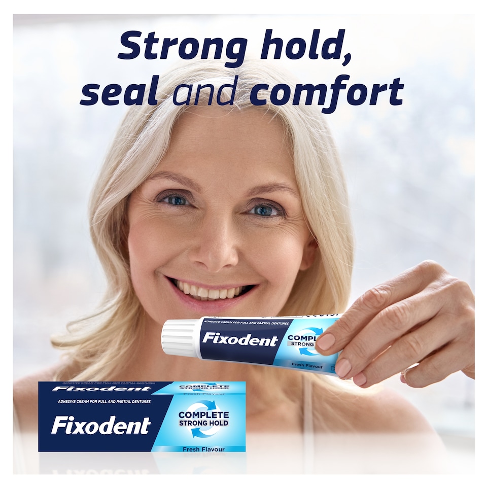 image 1 of Fixodent Complete Strong Hold Fresh Flavour Denture Adhesive 47g