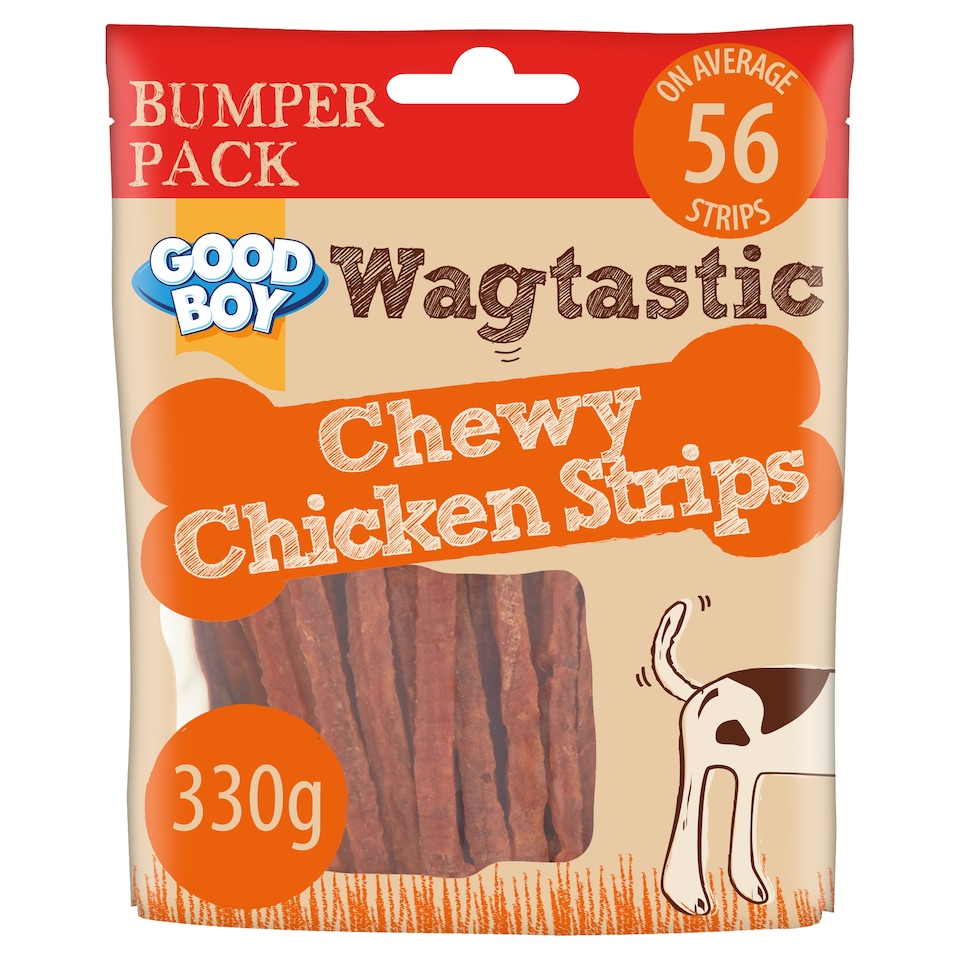image 1 of Wagtastic Chewy Chicken Strips Dog Treats 330G