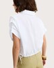 image 3 of F&F Pure Cotton Poplin Tie Side Short Sleeved Shirt in White