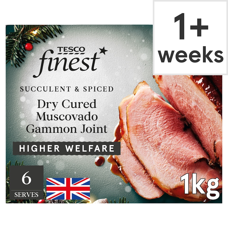 50. Tesco Finest Dry Cured Gammon Joint with a Muscovado Glaze 1kg (Serves 6)