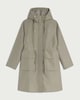 image 4 of F&F Shower Resistant Drawstring Waist Hooded Raincoat in Khaki