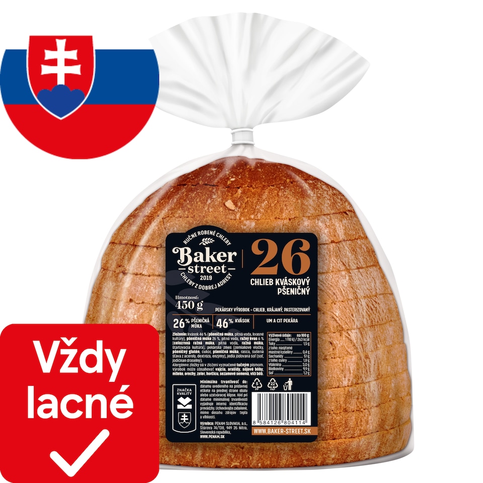 Baker Street Sourdough Wheat Bread 450 g