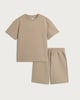 image 4 of F&F Boys 2-Piece Waffle Textured T-Shirt and Shorts in Med Nude