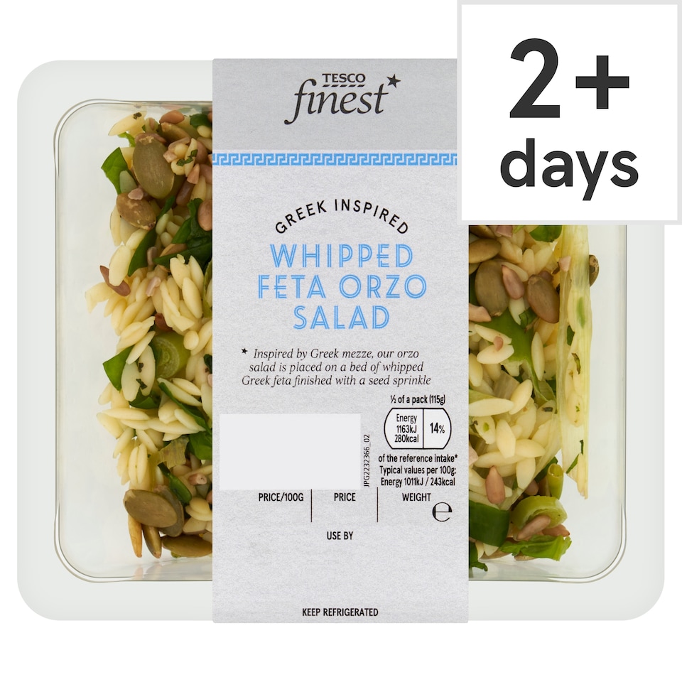Tesco Finest Whipped Greek Feta Orzo Salad 230g