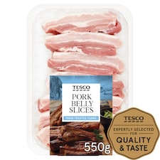 Tesco British Pork Belly Slices 550g