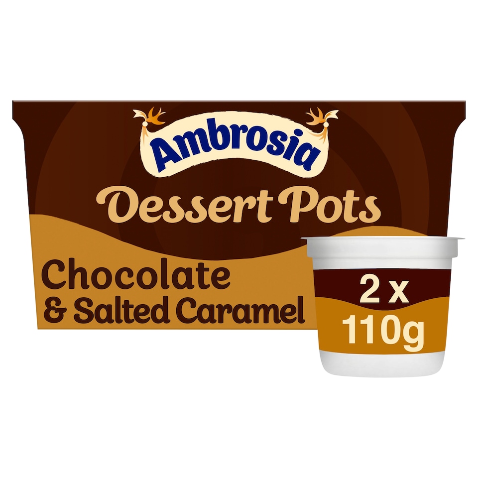 image 1 of Ambrosia Dessert Pots Chocolate & Salted Caramel Sauce 2X110g