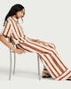 image 1 of F&F Striped Wide Leg Co-ord Trousers in Multi Brown
