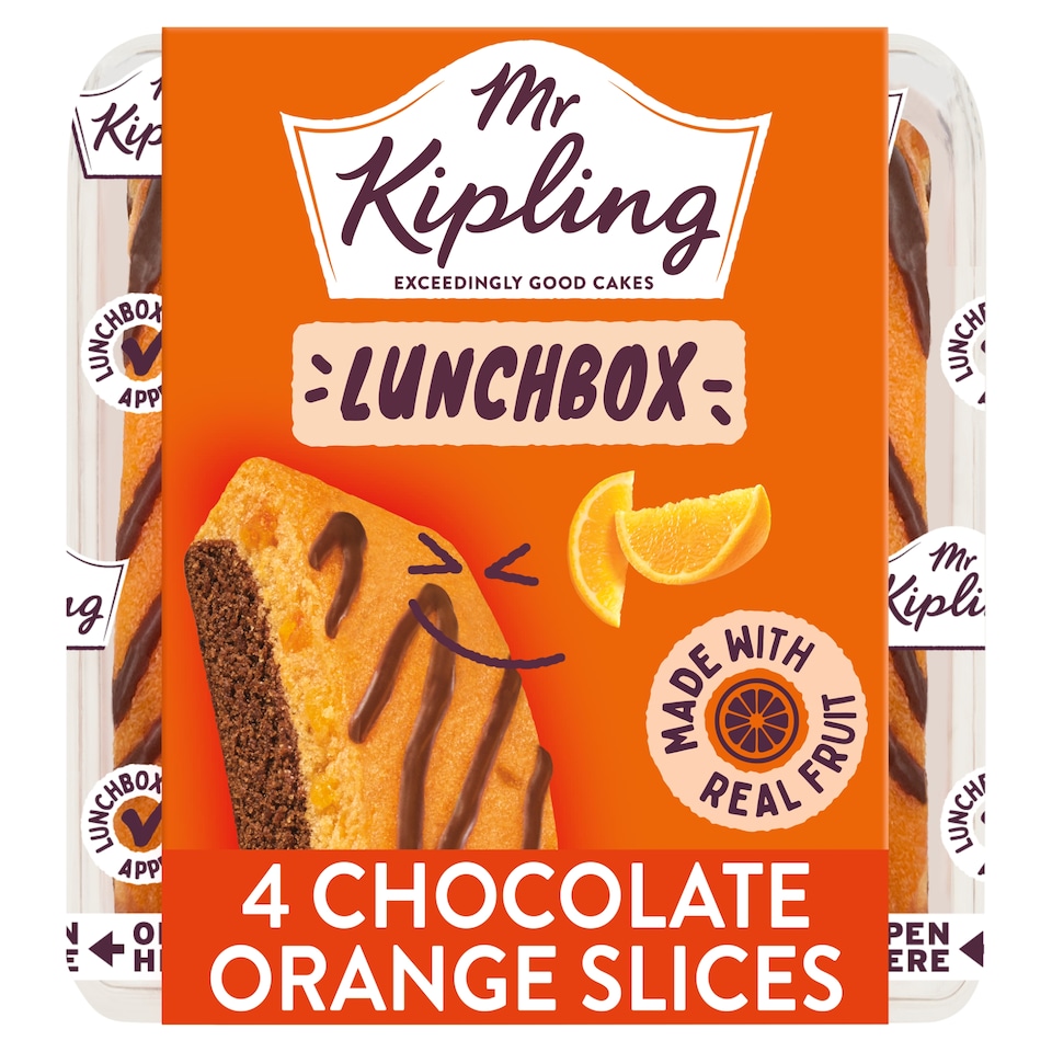image 1 of Mr Kipling Chocolate Orange Lunchbox Cake Slices 4 pack