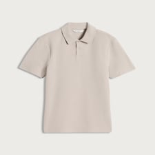 F&F Cotton Rich Ottoman Textured Polo Shirt in Cream