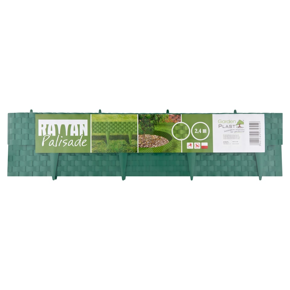 GardenPlast Rattan Palisade zahradní palisáda zelená 2,4 m