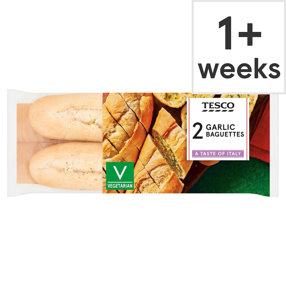 Tesco 2 Garlic Baguettes 410G