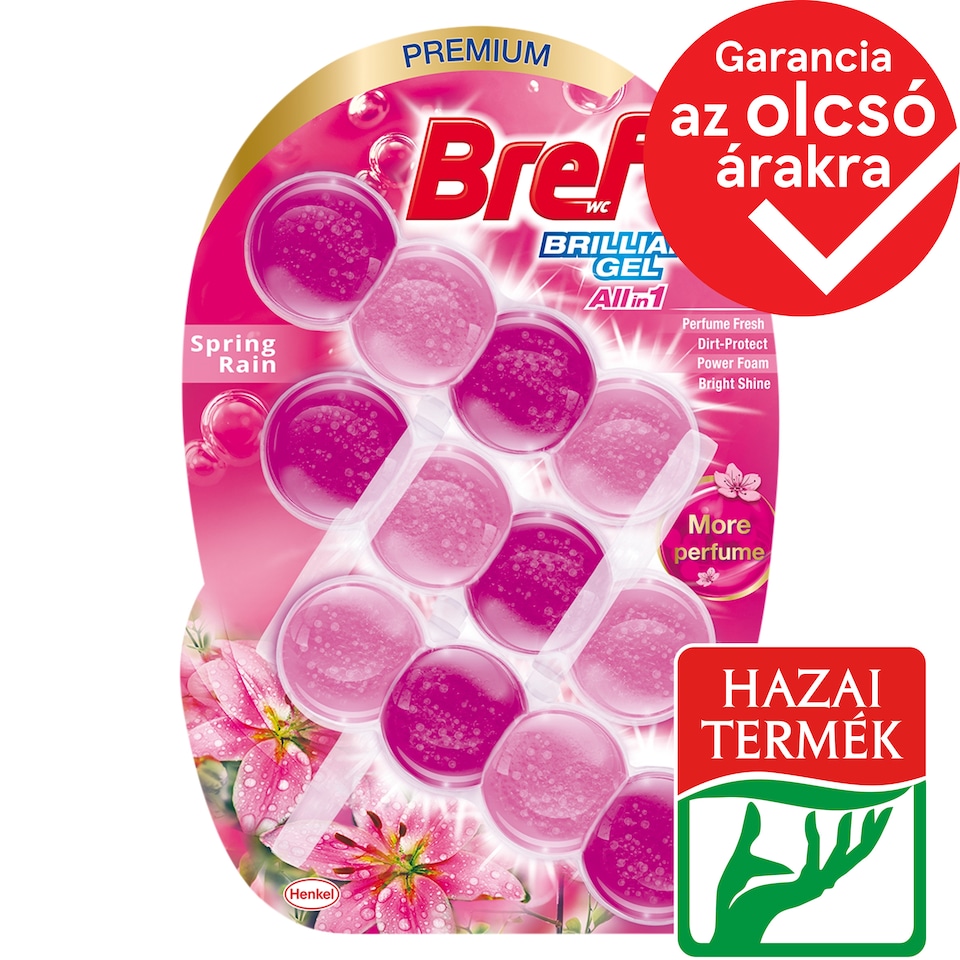 Bref Brilliant Gel Spring Rain WC frissítő 3 x 42 g