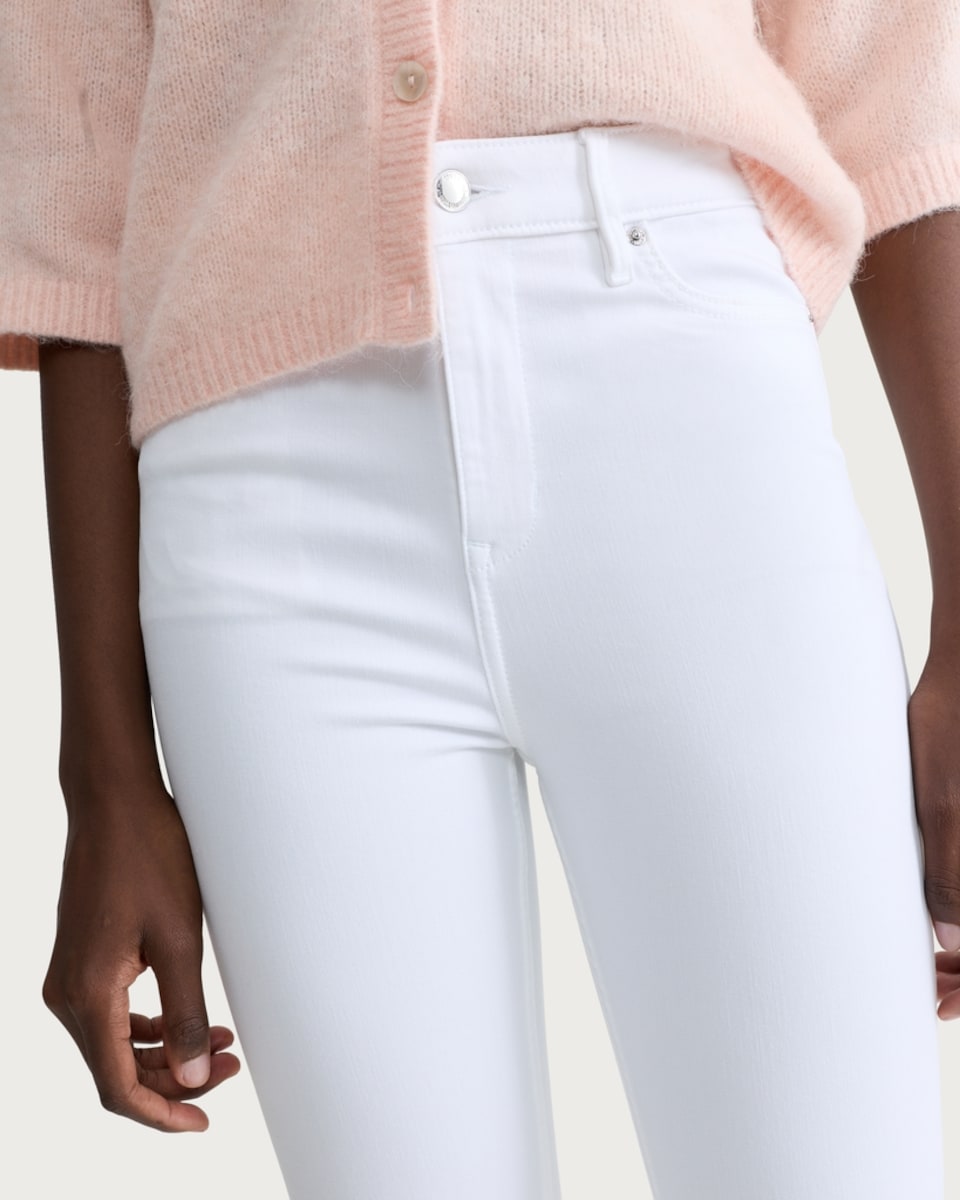 image 1 of F&F Contour High Rise Skinny Fit Jeans in White