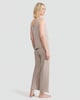 image 2 of F&F 3-Piece Waffle Textured Vest, Trousers and Cardigan Pyjama Set in Neutral