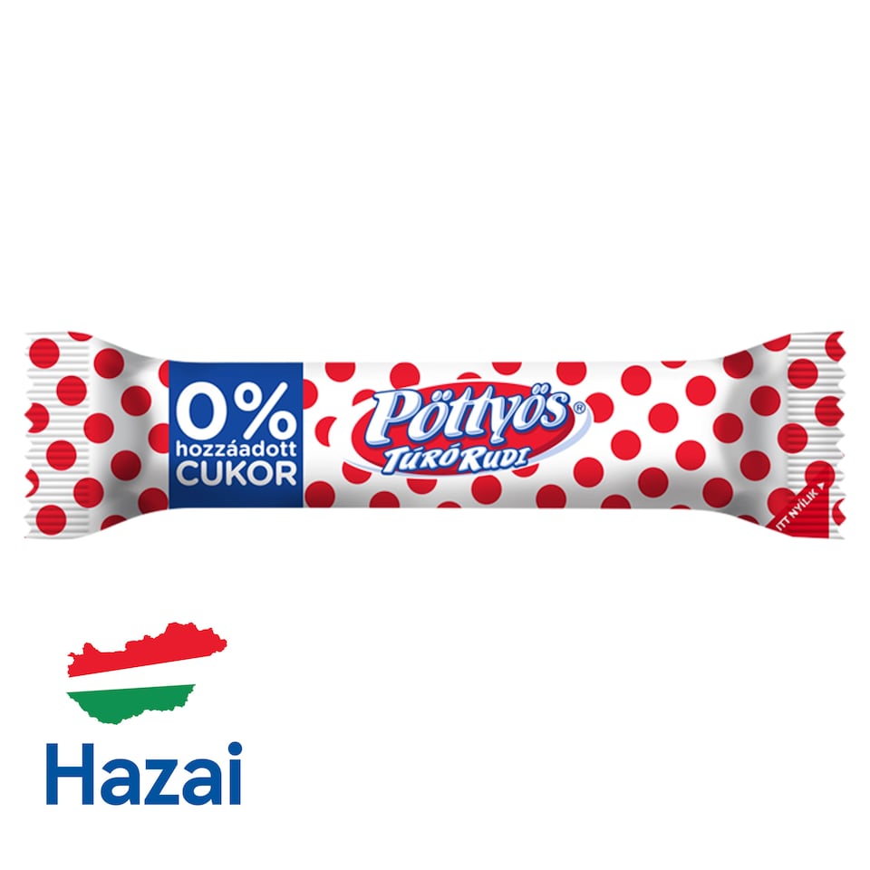 Pöttyös Túró Rudi desszertkészítmény kakaós étbevonattal, édesítőszerekkel 35 g