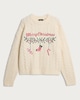 image 4 of F&F Cable Knit Merry Christmas Jumper with Wool in Neutral