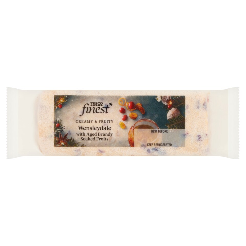 Tesco Finest Wensleydale Cheese With Aged Brandy Soaked Fruits 180G